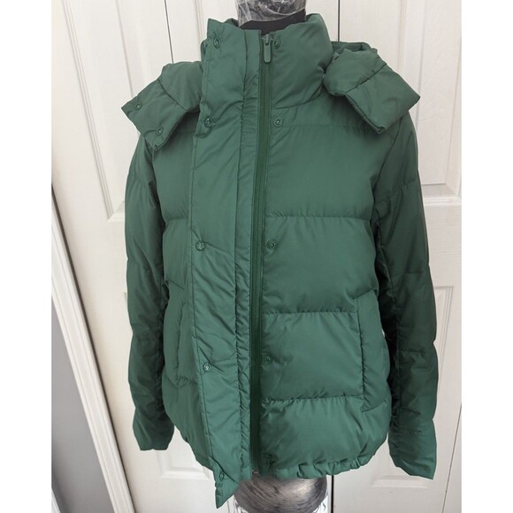 Lululemon Puffer Jacket Womens 4 Green Goose Down Hooded Winter Coat Short EUC - Picture 2 of 11